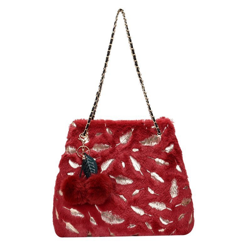 Women's Fashion Casual Plush Chain Shoulder Messenger Bag