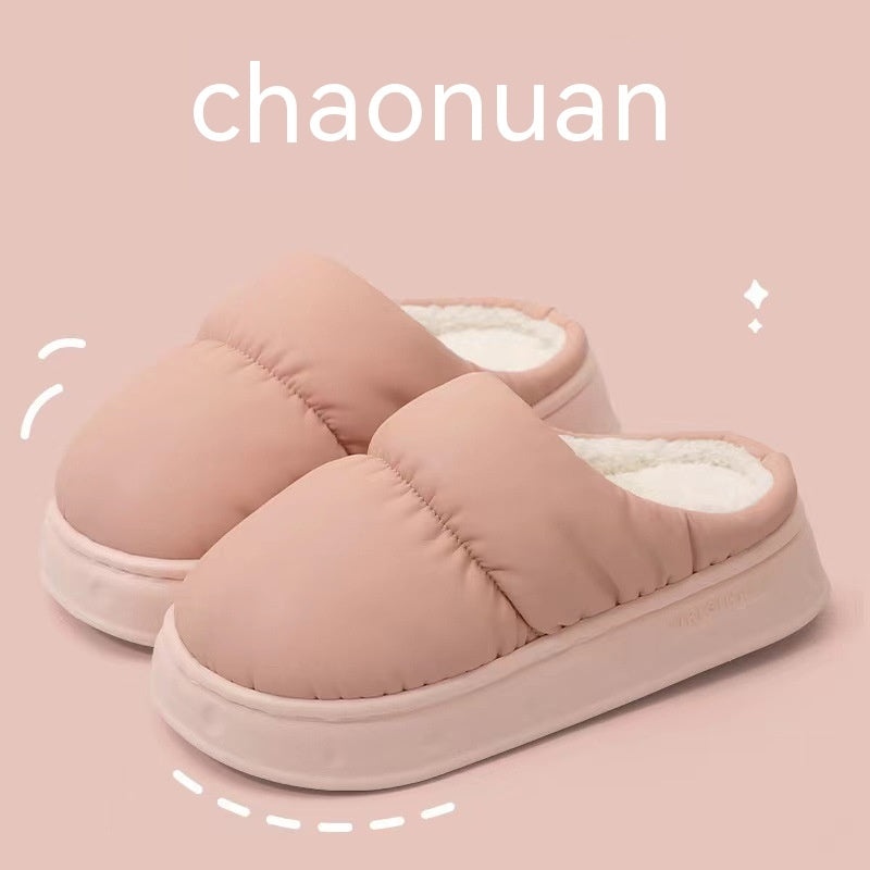 Pantoufles d'hiver imperméables en coton pour femmes