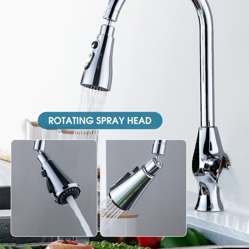 Pulvérisateur de robinet pressurisé universel, anti-éclaboussures, robinet d'eau rotatif à 360 degrés, trois stalles, économie d'eau, adaptateur de buse de robinet