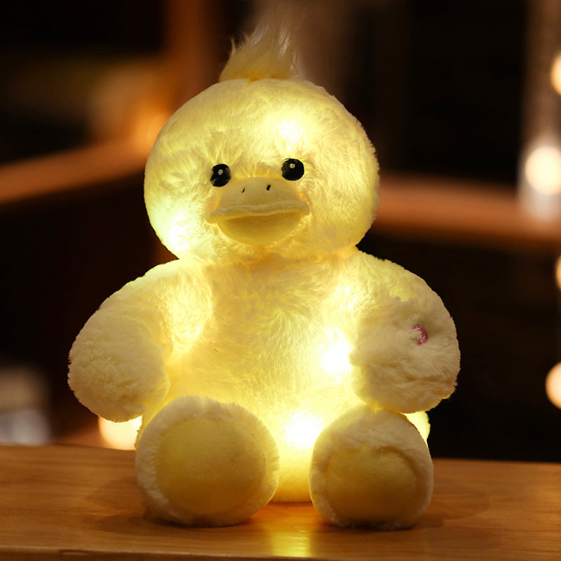 La almohada de la muñeca del oso de peluche con luz LED ilumina el juguete de peluche