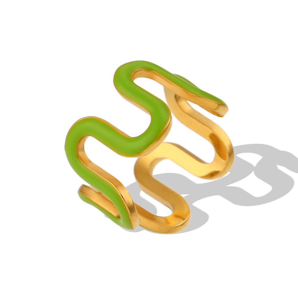 Simple Color Dripping Oil Fashion Ring
