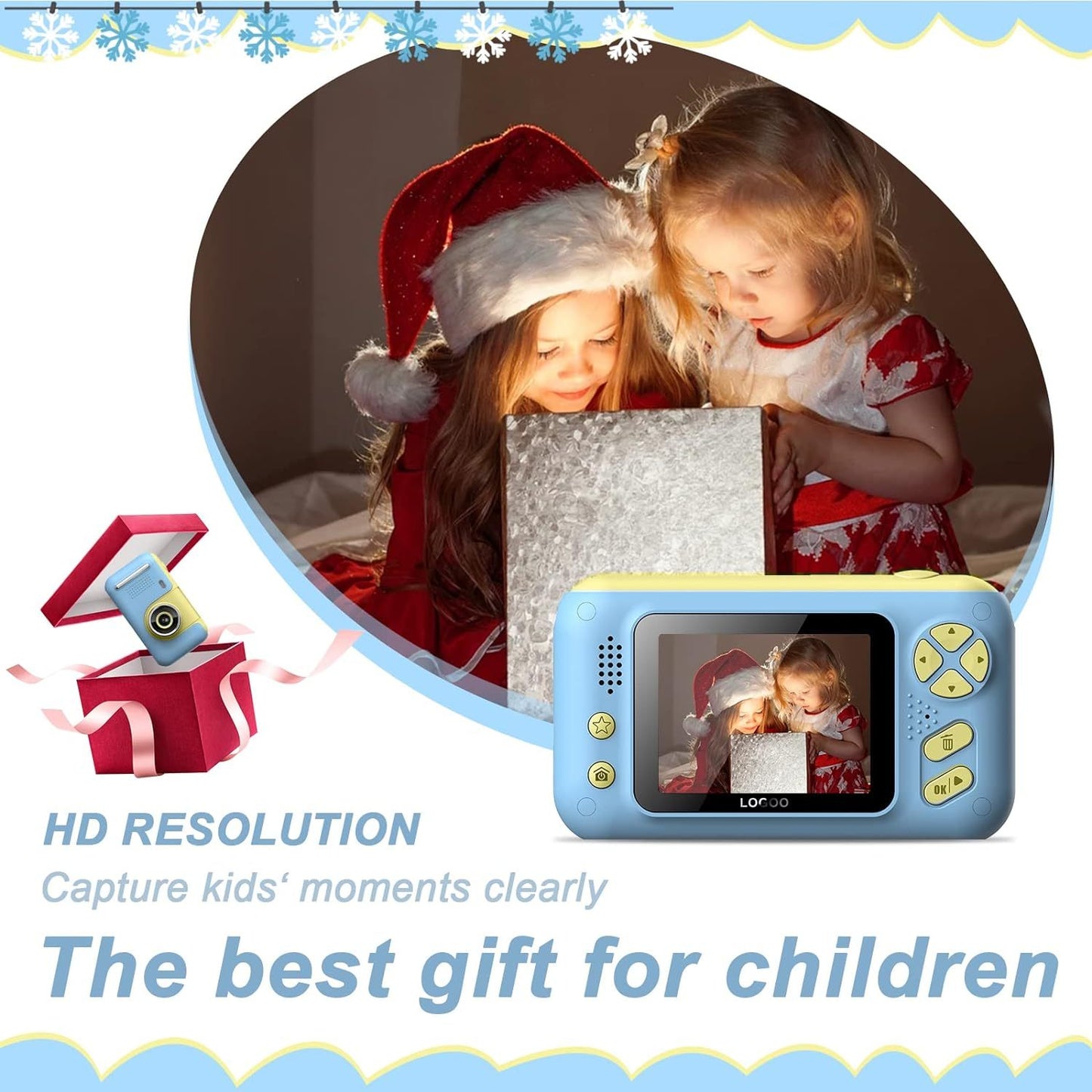 Cámara para niños, cámara selfie digital para niños de 3 a 12 años con resolución fotográfica de 20 MP, cámara de vídeo HD 1080P con tarjeta SD de 32 GB y palo selfie