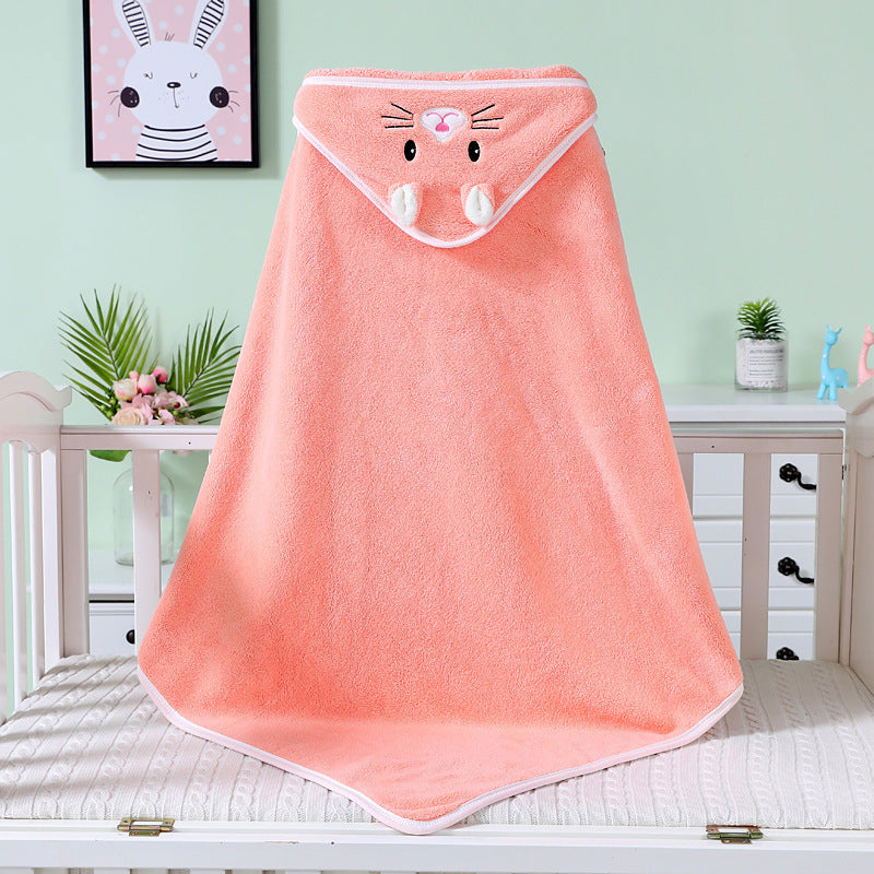 Peignoir de serviette de bain pour bébé en polaire corail