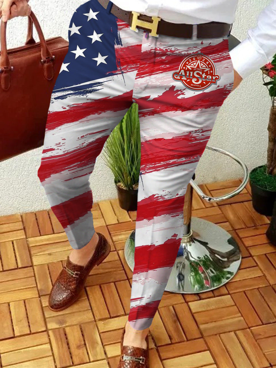 Pantalones con estampado de cuadros de moda para hombre