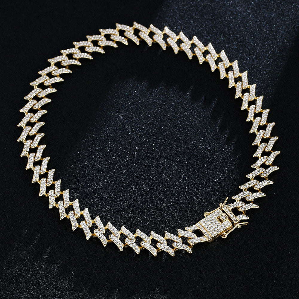 Full Diamond Inlaid Full Diamond Necklace Hipster