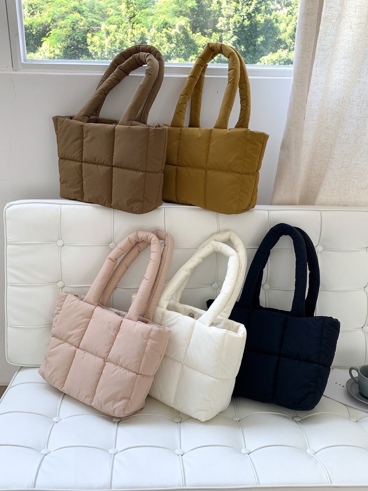 Sac de transport à main portable à une épaule à carreaux de grande capacité