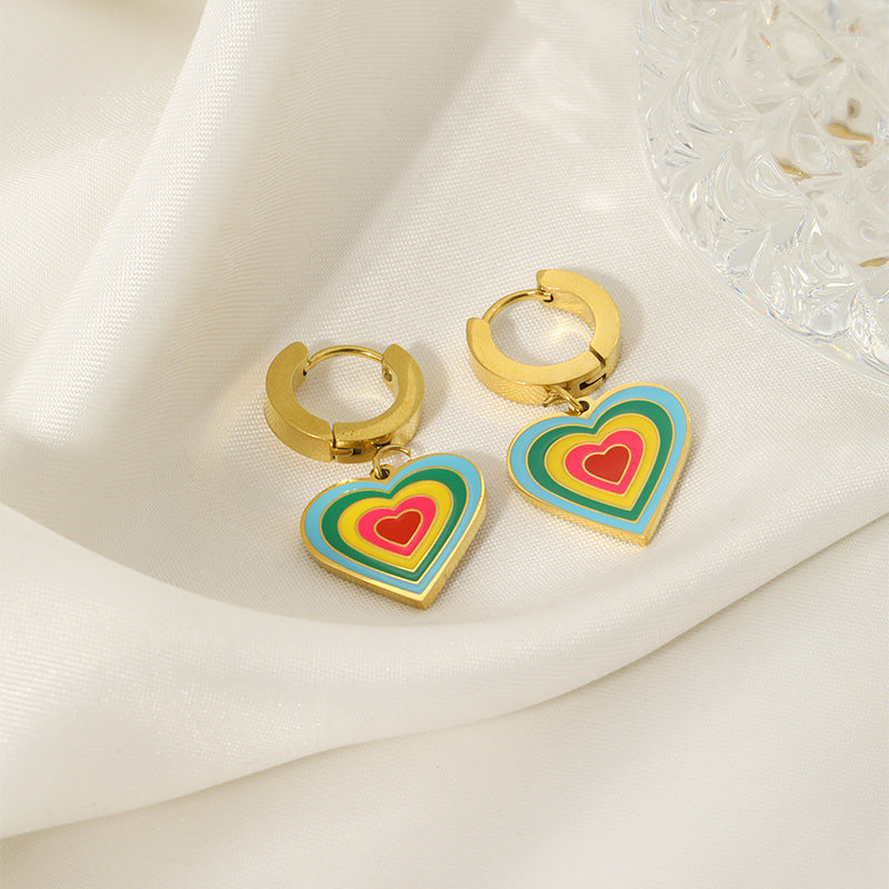 Boucles d'oreilles plaquées or en acier inoxydable personnalisées à la mode