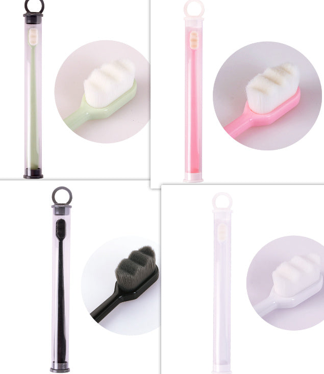Brosse à dents Ultra-fine, poils Super doux, nettoyage en profondeur, Portable, outils de soins bucco-dentaires, nettoyage buccal, voyage