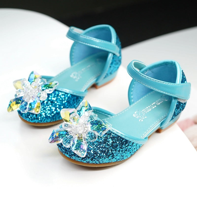 Chaussures en cristal pour filles, chaussures simples en strass