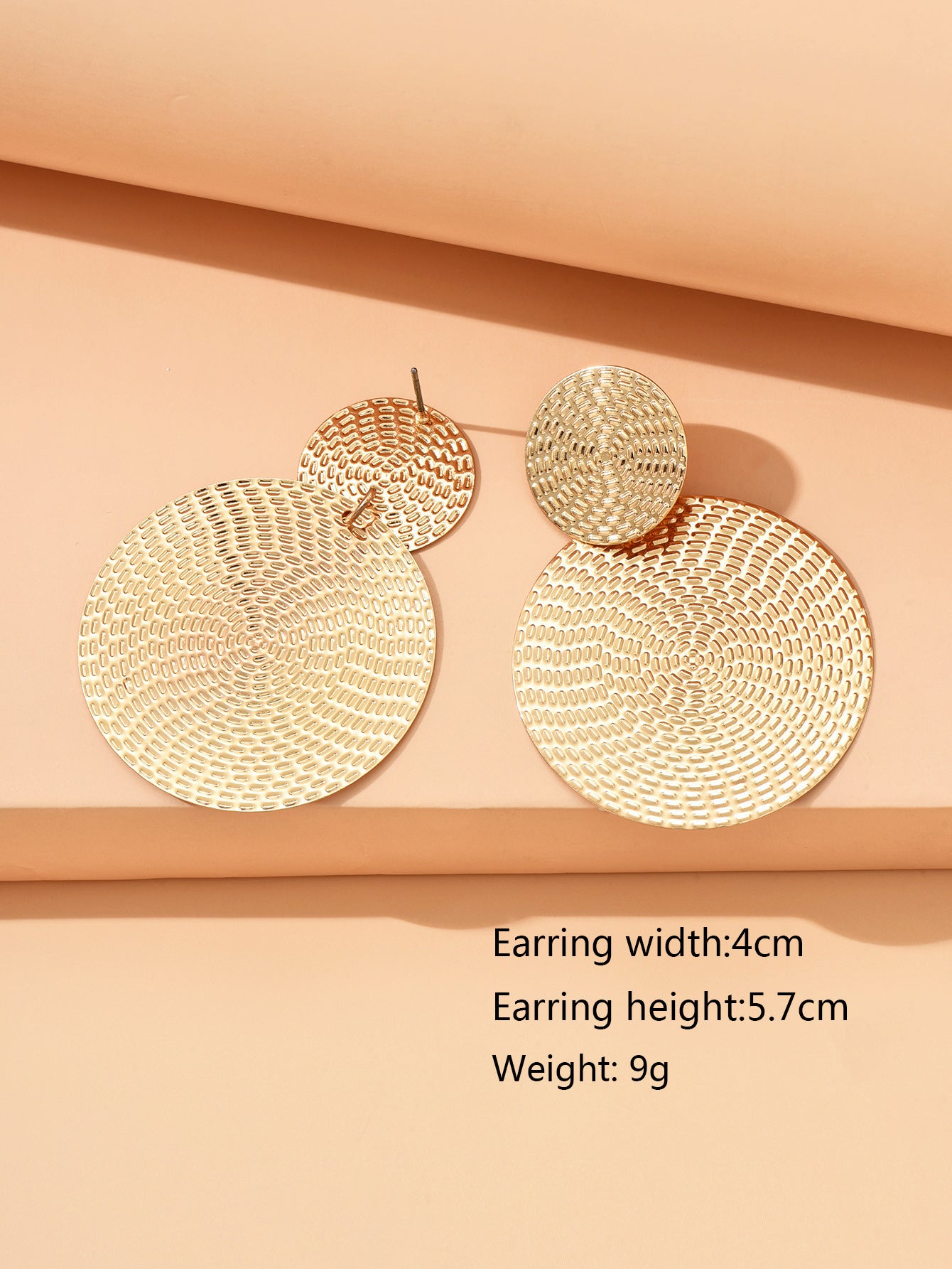Fashion Exaggerated Design Metal Geometry Retro Round Temperament Earrings