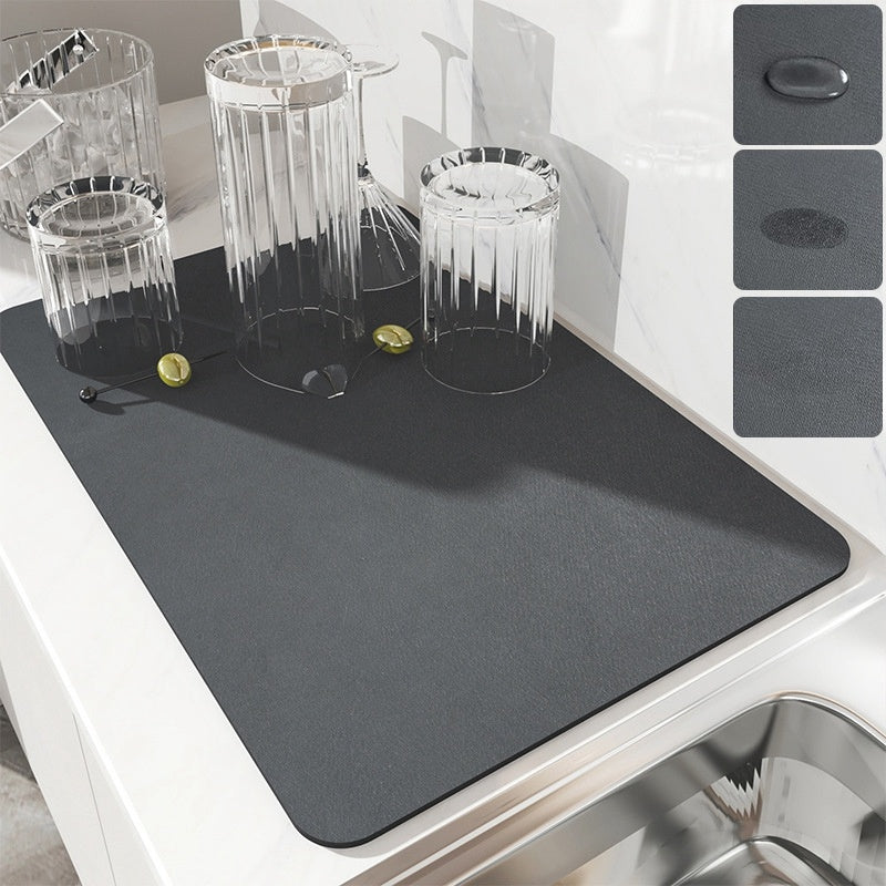 Almohadilla de drenaje para la piel, tapete de secado de platos de goma, tapetes escurridores súper absorbentes, vajilla, alfombras para botellas, mantel para vajilla de cocina