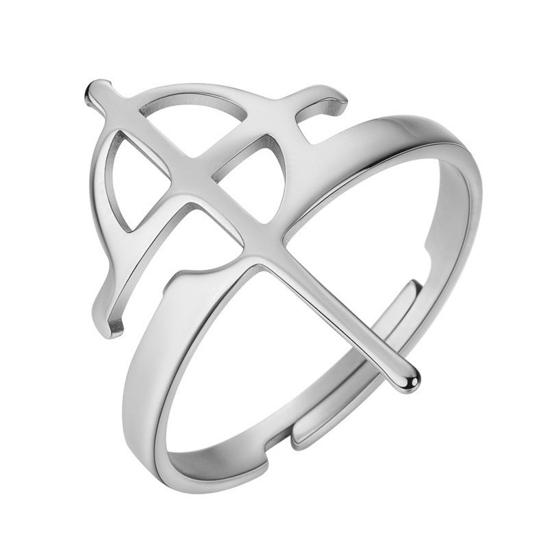 Bague en acier inoxydable Hip Hop, croix géométrique, mode Couple, bijoux