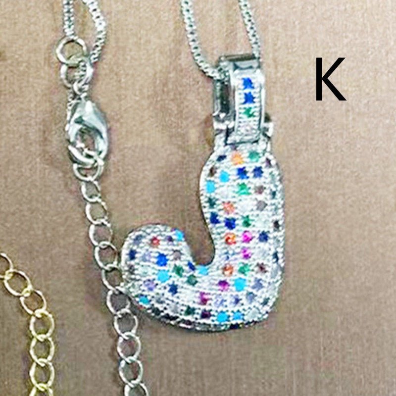 Clavicle Chain Copper Color Zircon Pendant