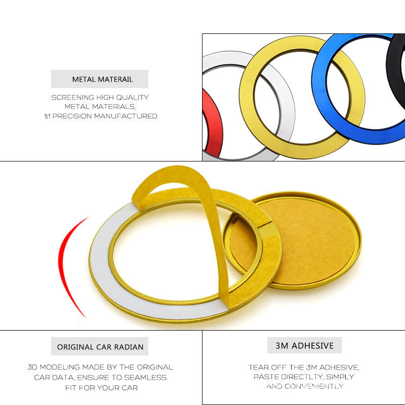 Car Interior Decoration One-key Start Decoration Sticker Key Cover Start Aluminum Alloy