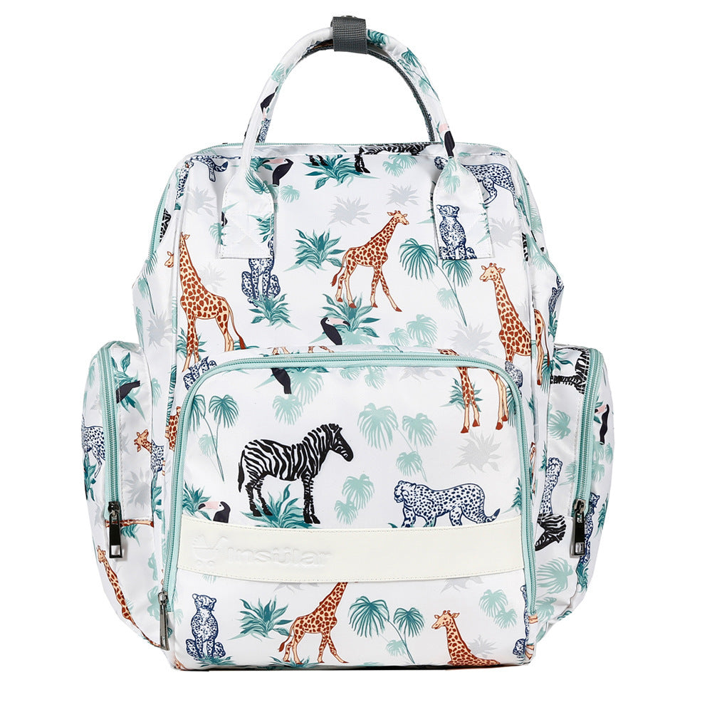 Sac à dos multifonctionnel en Nylon imprimé imperméable à la mode, sac de maman Portable de grande capacité