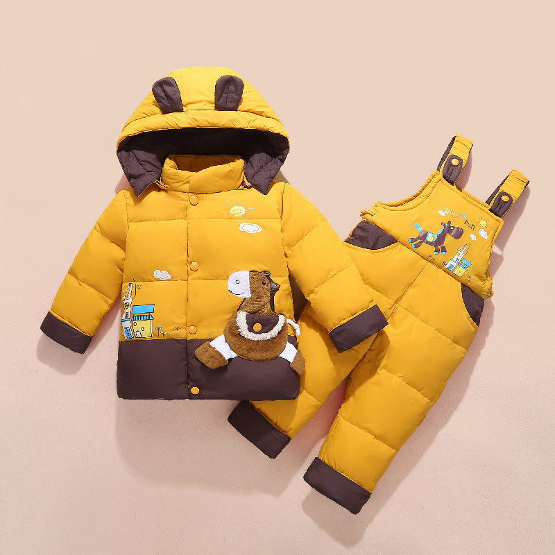 Costume de veste en duvet épais décontracté pour enfants