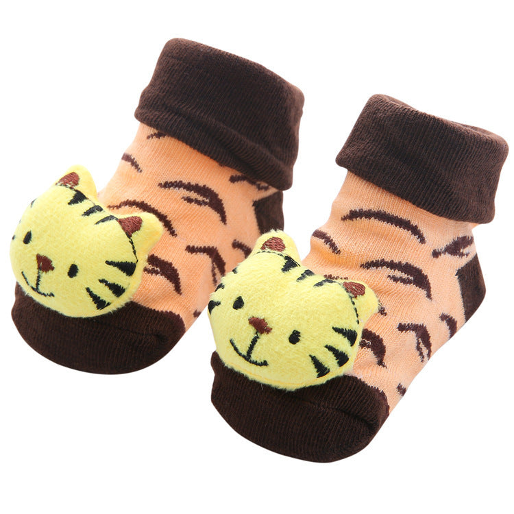 Chaussettes antidérapantes tridimensionnelles pour bébé, dessin animé, pour nouveau-né, poupée, vente en gros