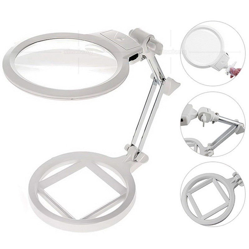 Avec loupe de support en métal de table pliante d'échelle