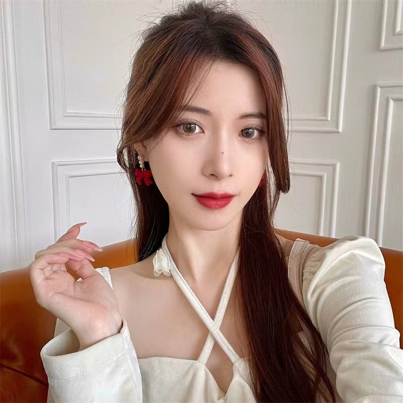 Boucles d'oreilles en peluche floquées pour femmes, automne et hiver