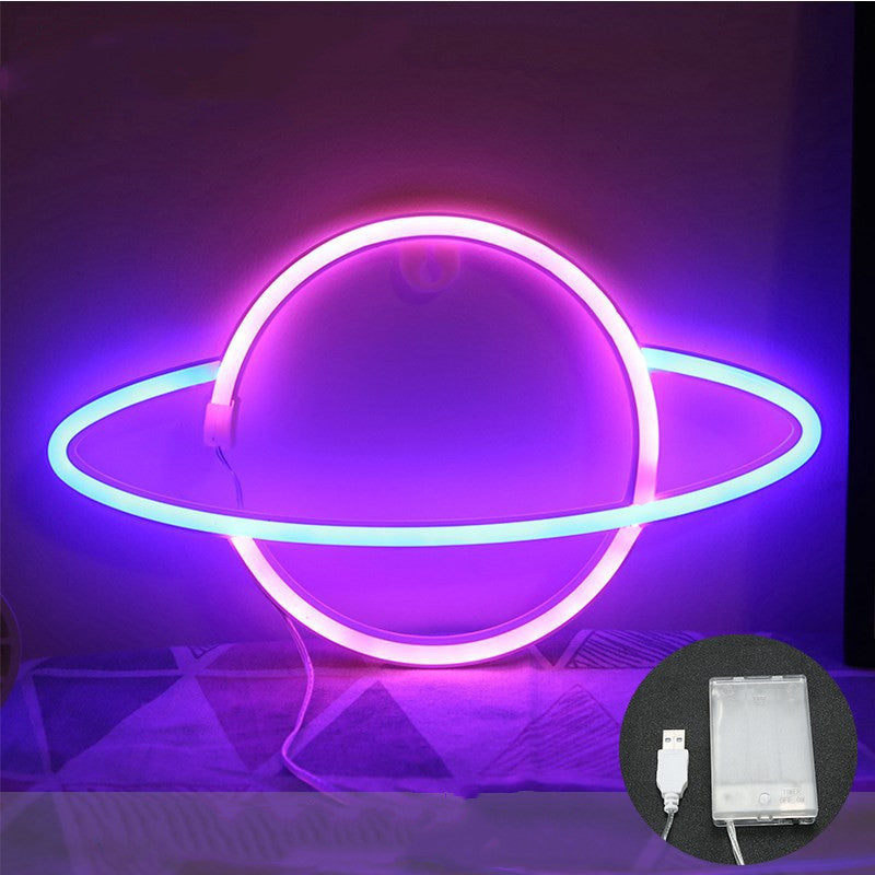 Lámpara de modelado cósmico de neón LED Planet decoración de dormitorio