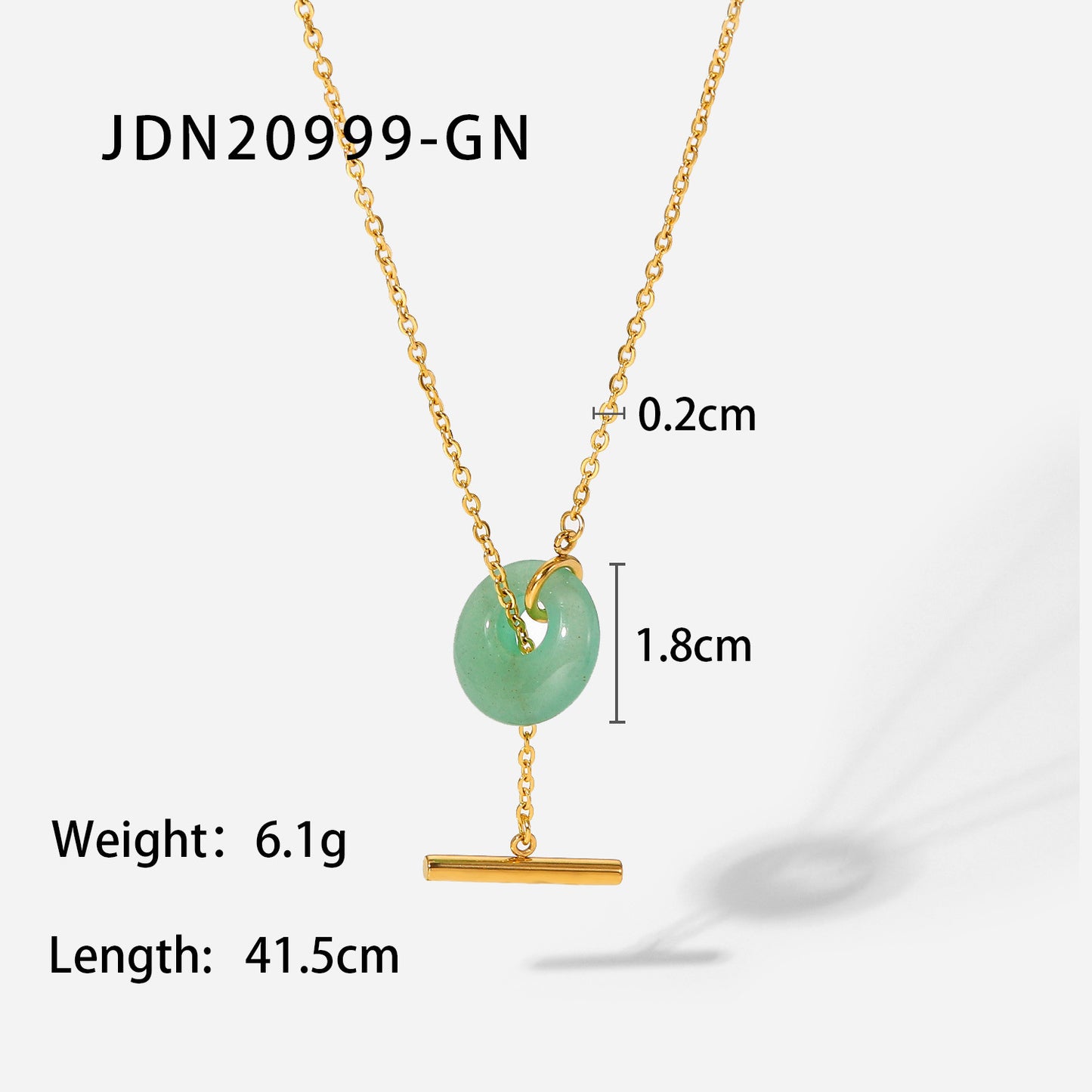 Chaîne de perles boule créative à la mode, pendentif en pierre naturelle, collier en acier inoxydable en or 18 carats pour femmes