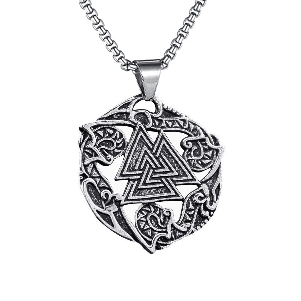 Pendentif collier triangle empilé rétro européen et américain
