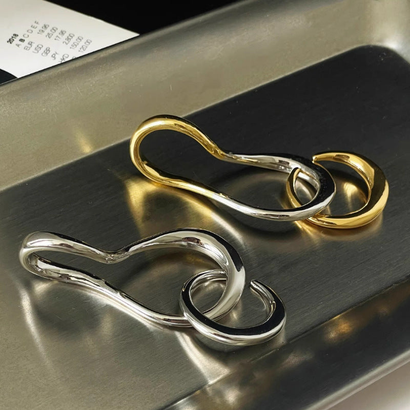 Anillo metálico para madre e hijo con forma de tira de Mobius, moda femenina, todo a juego