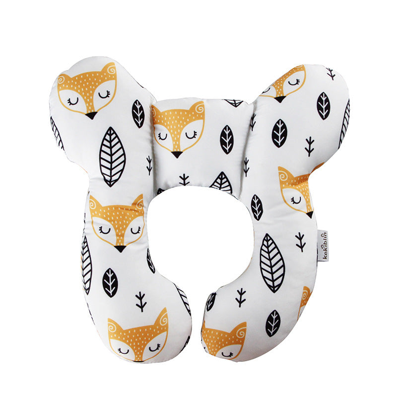 Oreiller en forme de U pour bébé, motif de dessin animé mignon, protection du cou pour siège de voiture de voyage