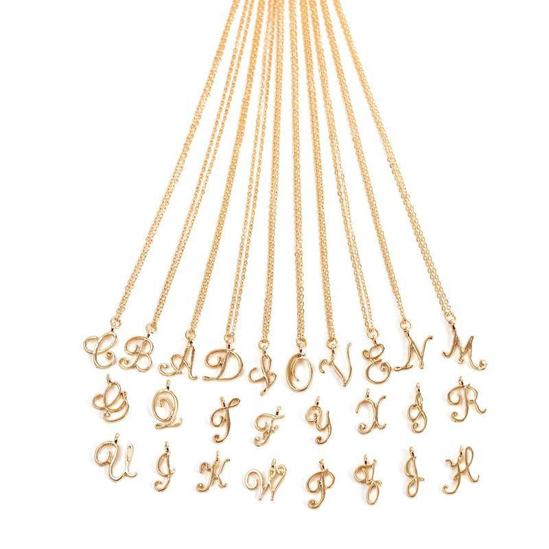 Ornament 26 Letter Necklace Simple Fashion Character Capital English Pendant Special-interest Design Clavicle Chain