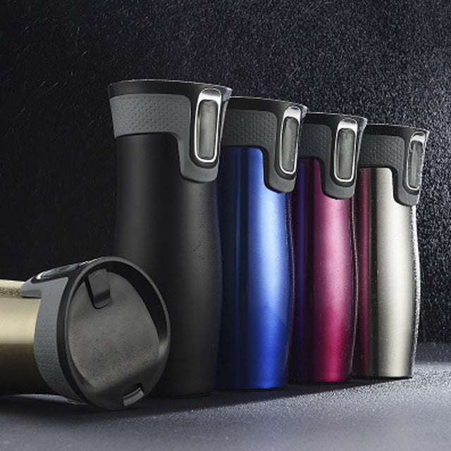 Tazas de viaje de acero inoxidable con aislamiento al vacío, botella termal de té con frasco de agua