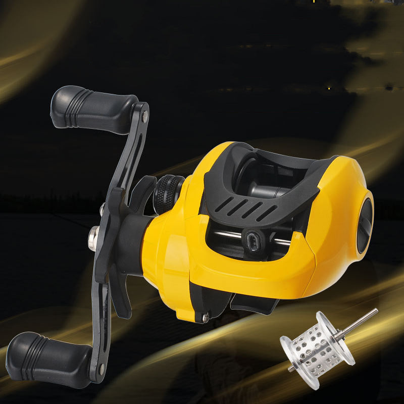 Petite roue de goutte d'eau jaune roue Luya moulinet de pêche Lei Qiang frappé roue de Modification de micro-objet noir