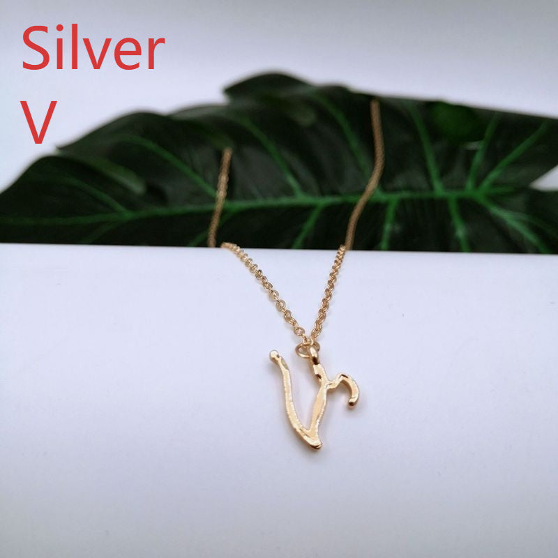 Ornament 26 Letter Necklace Simple Fashion Character Capital English Pendant Special-interest Design Clavicle Chain