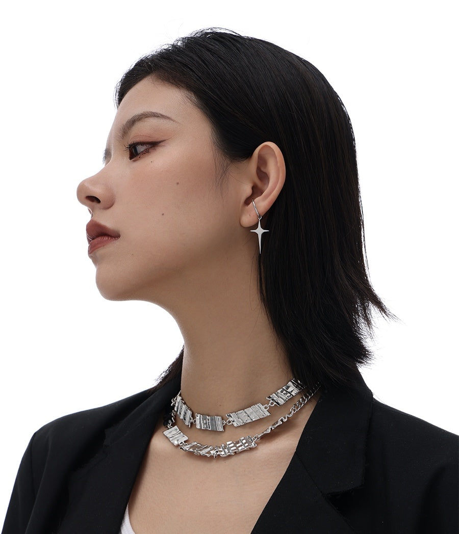 Collier à ongles en forme de plaque, chaîne de clavicule de Style unisexe