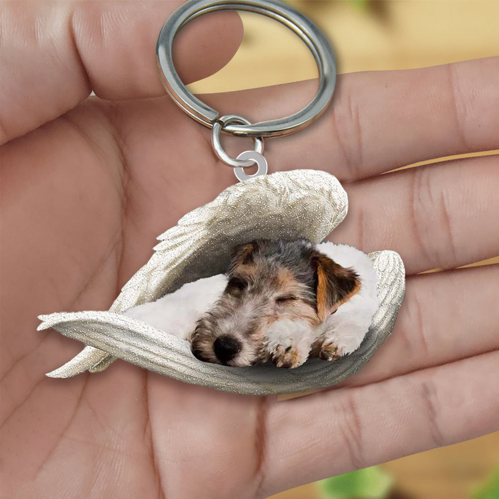 New Unique Dogs And Cats Sleeping Angel Pendant Car Key Ring