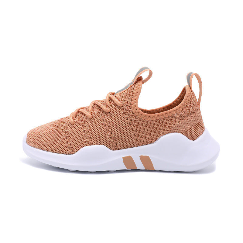 Chaussure de sport respirante pour enfants tissée à la mouche