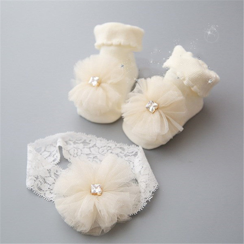 Accesorios para diadema de calcetines cortos infantiles.