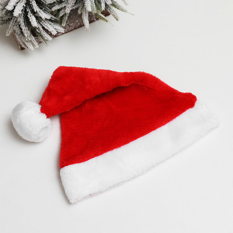 Produits de noël, chapeau de père noël en velours Dense, court en peluche, nouveau chapeau de noël Super doux