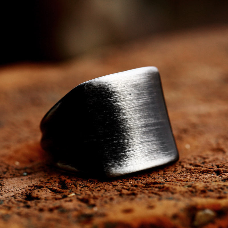 Men's Fashion Simple Stainless Steel Retro Distressed Ring
