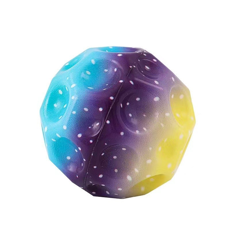 Boule à trous colorée, balle souple et rebondissante, Anti-chute, en forme de lune, poreuse, jouets d'intérieur pour enfants, balle élastique de conception ergonomique