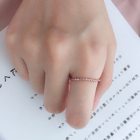 Bague fine pour femme, plaquée or, diamant dans les débris, micro-incrusté, Simple