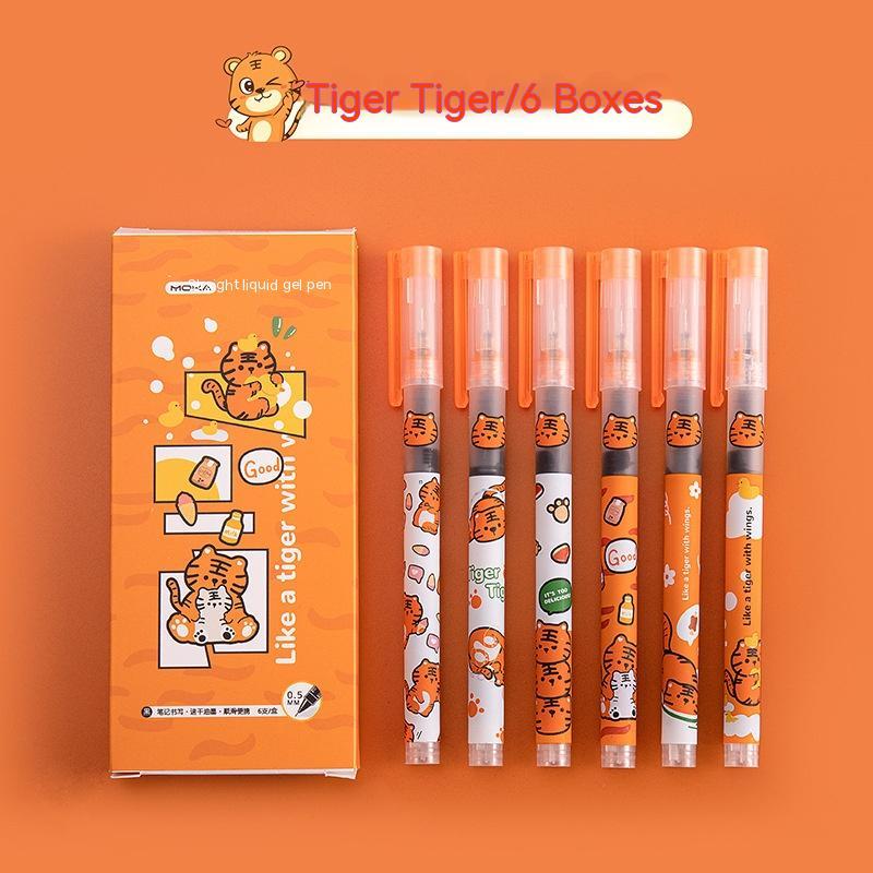Stylo gel à séchage rapide, liquide droit, dessin animé mignon, en boîte