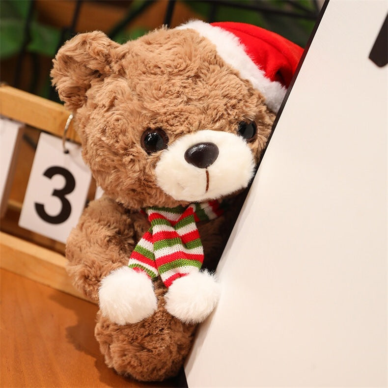 Mignon petit ours en peluche, poupée, cadeau décoratif de noël