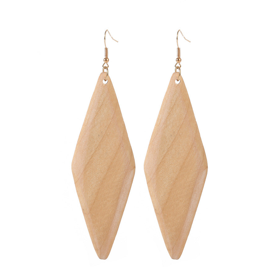 European And American Personalized Exaggerated Wood Eardrops