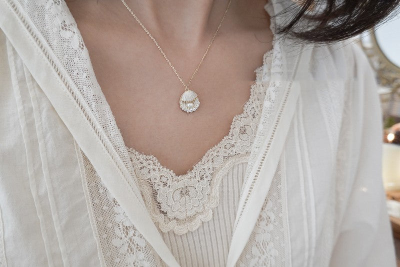 Zircon Shell Adjustable Element Necklace