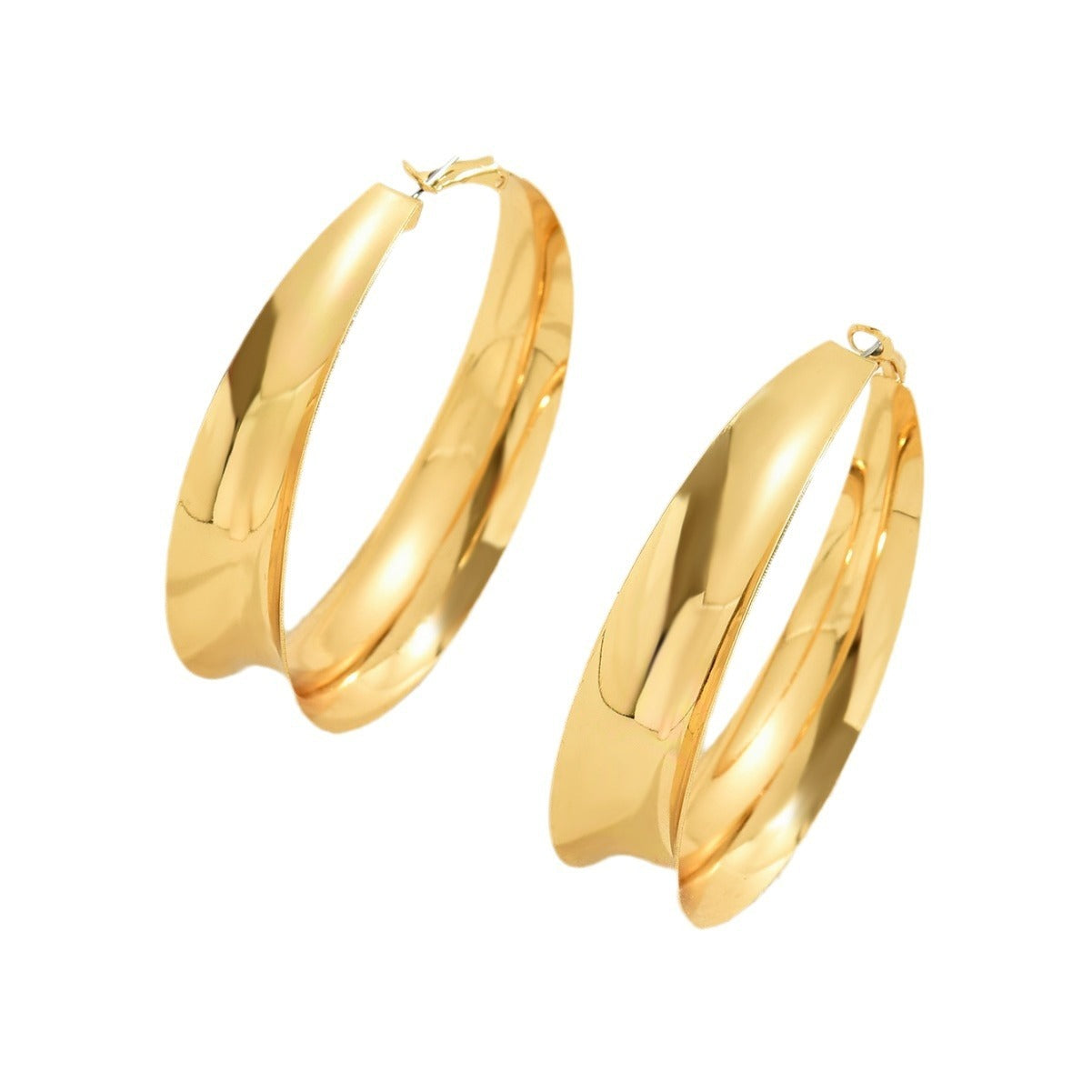 Anneau d'oreille brillant exagéré de personnalité Simple de Style européen et américain