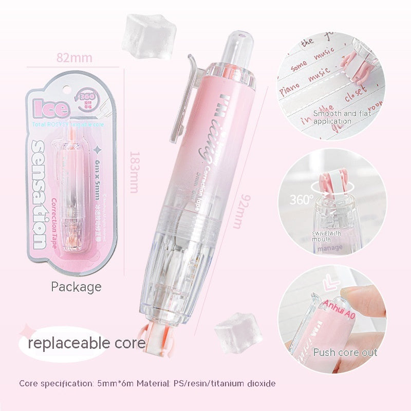 ICE Grâce à la bande de correction de presse, les étudiants peuvent changer la bande de correction de base