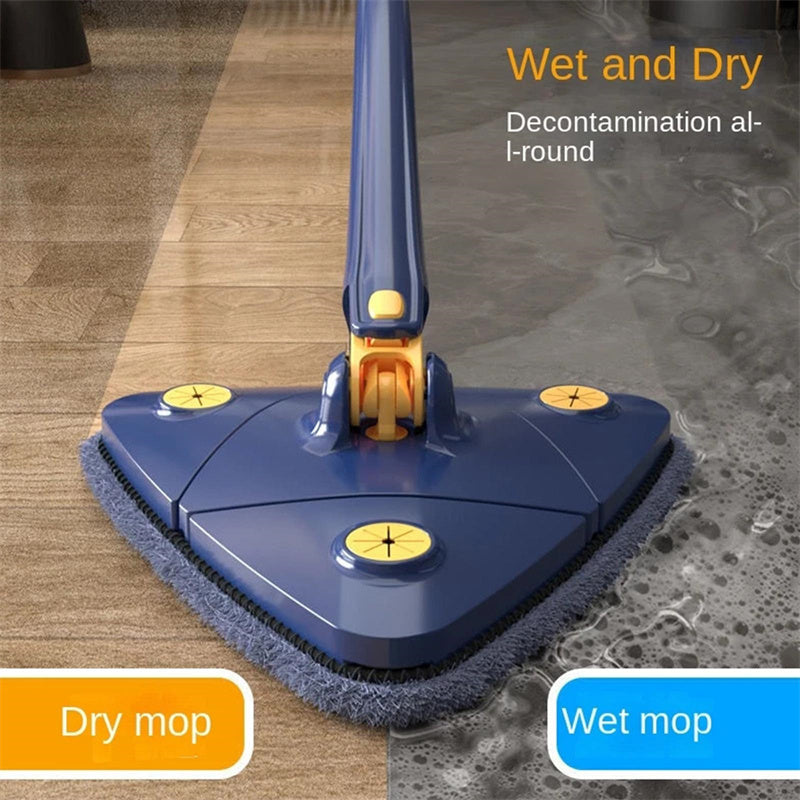 Vadrouille triangulaire extensible à 360 degrés, vadrouille de nettoyage réglable et rotative à 360 Cm pour baignoire, carrelage, sol, mur, vadrouille de nettoyage en profondeur