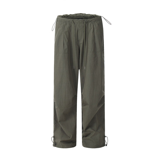 Men's Loose Outdoor Solid Color Casual Thin Sports Drawstring Pants