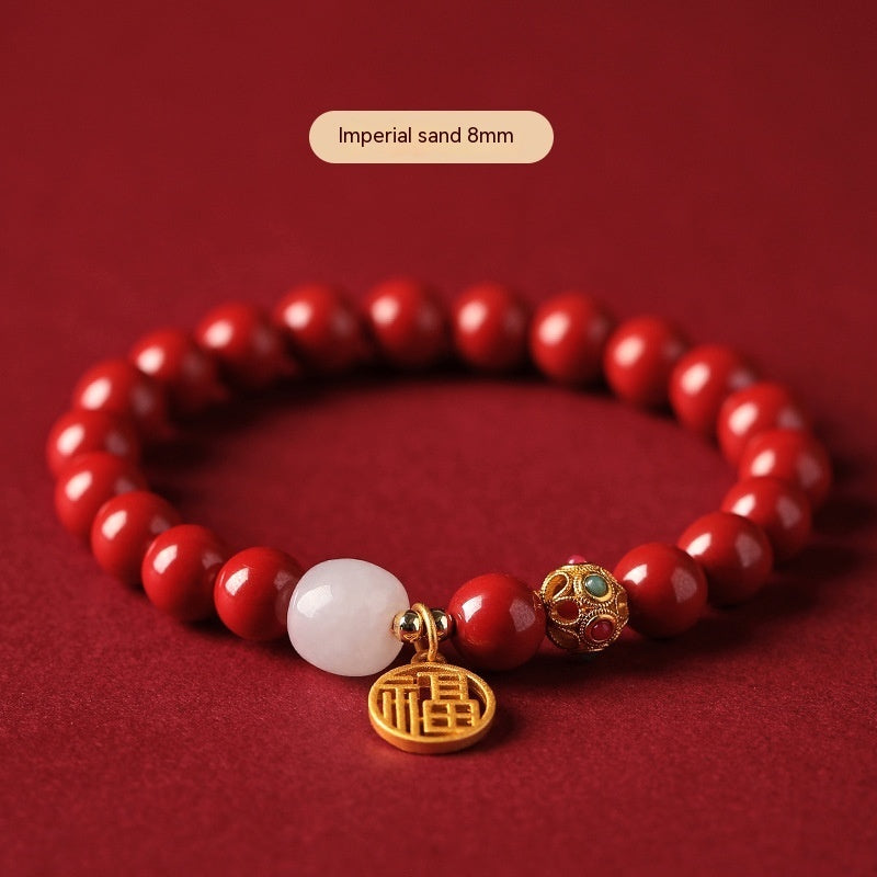 Bracelet de cinabre de minerai brut naturel pour les femmes