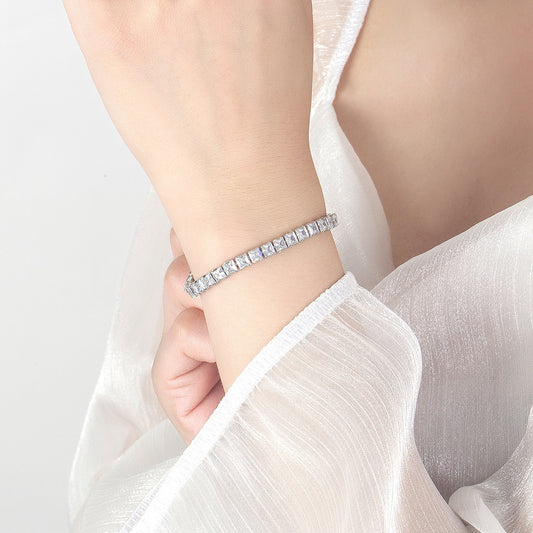 Bracelet de tennis européen et américain en zircon de 4 mm avec diamants complets